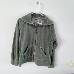 Everlast Green Full Zip Athletic Sweatshirt Jacket Womens Large Cozy Gym Casual